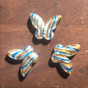 Glass Butterfly Pendents